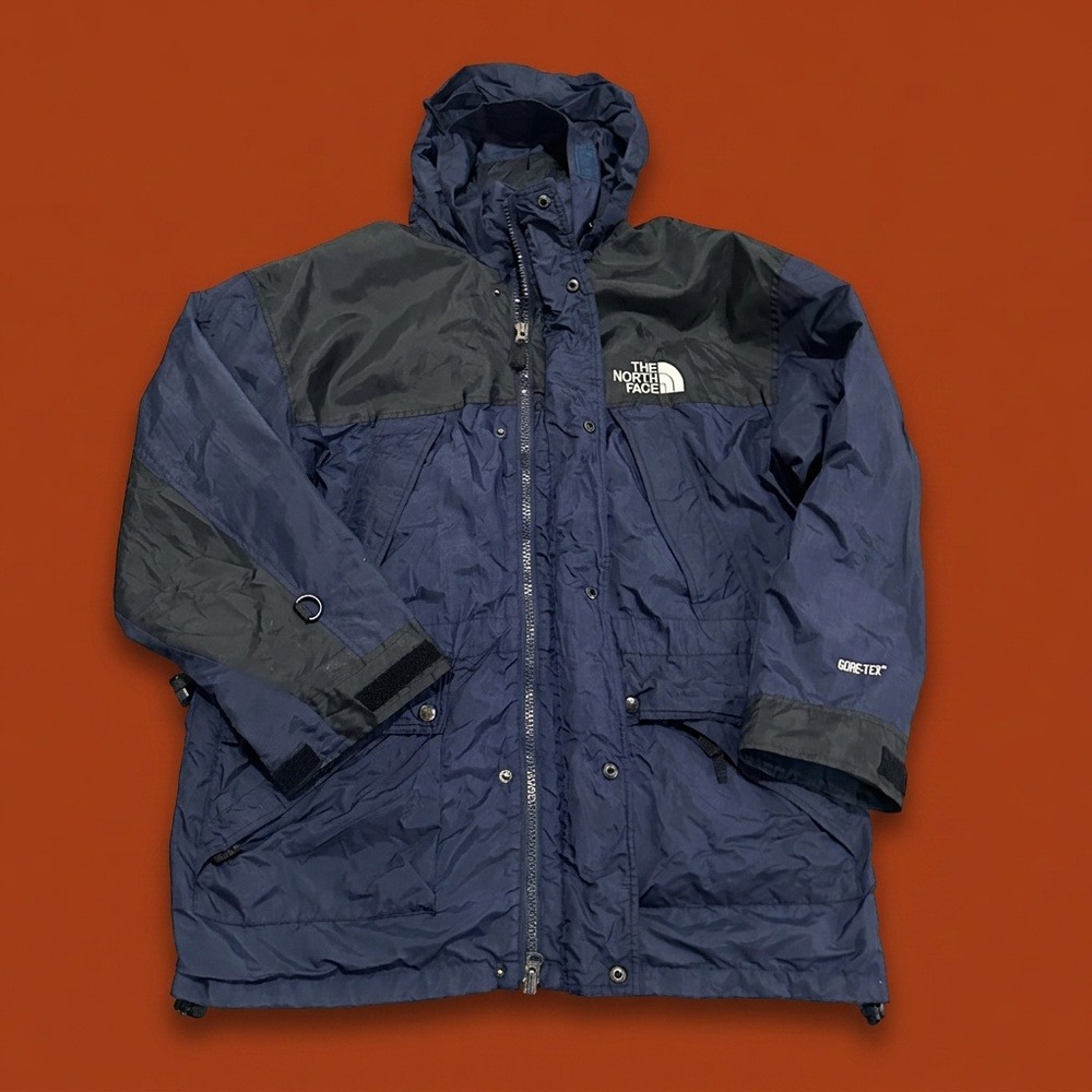 Vintage 90s The North Face Gore-Tex Mountain Light Jacket Navy Blue Black Mens L